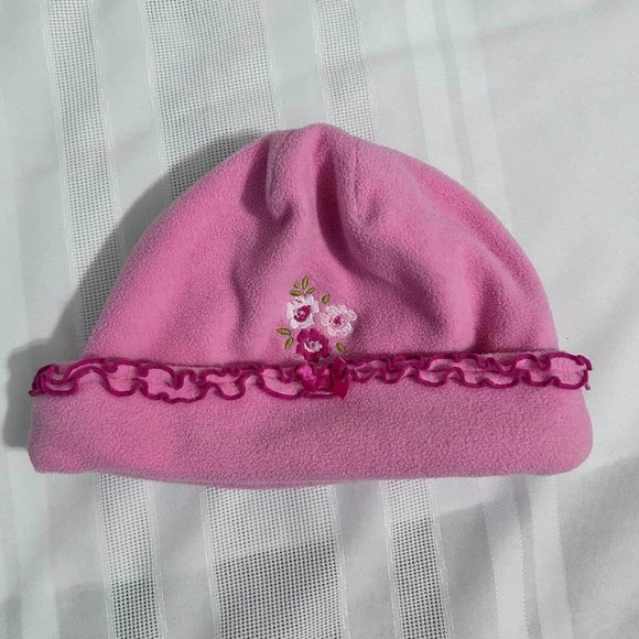 Girls Pink & Light Purple Hat & Mitten Set - Picture 8 of 10